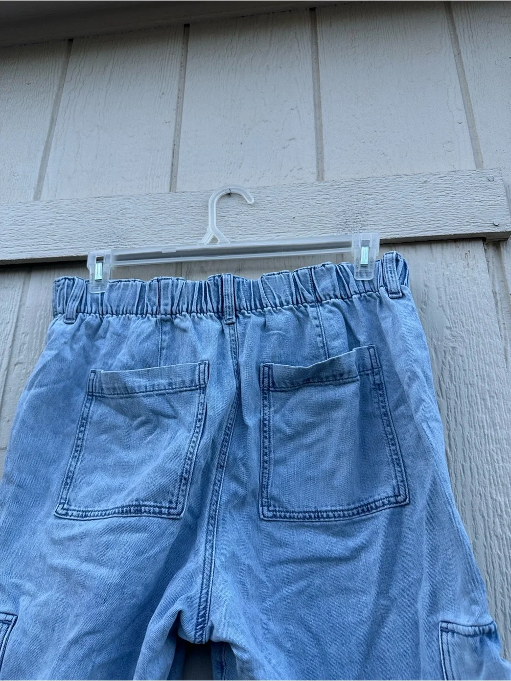 J.Crew Denim cargo jogger jeans womens 31 blue pockets elastic waist